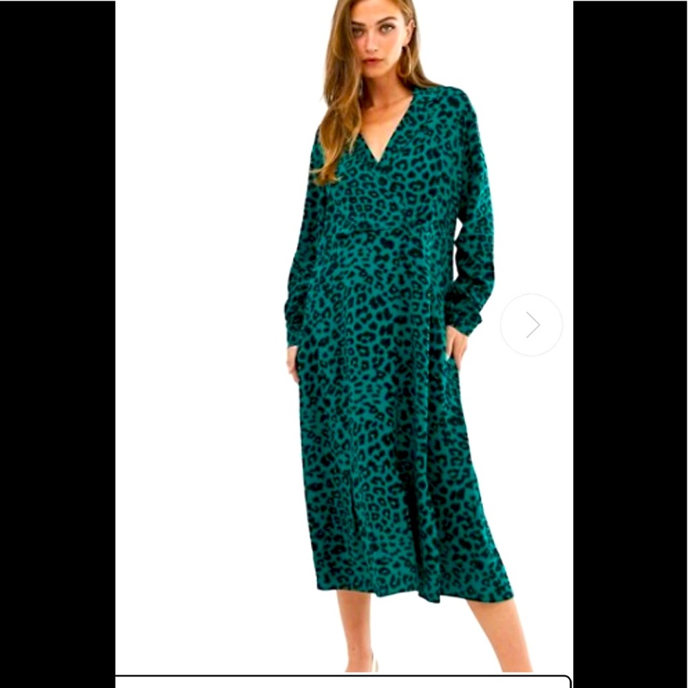 BNWT‼️ ASOS GREEN LEOPARD 🐆 MIDI DRESS